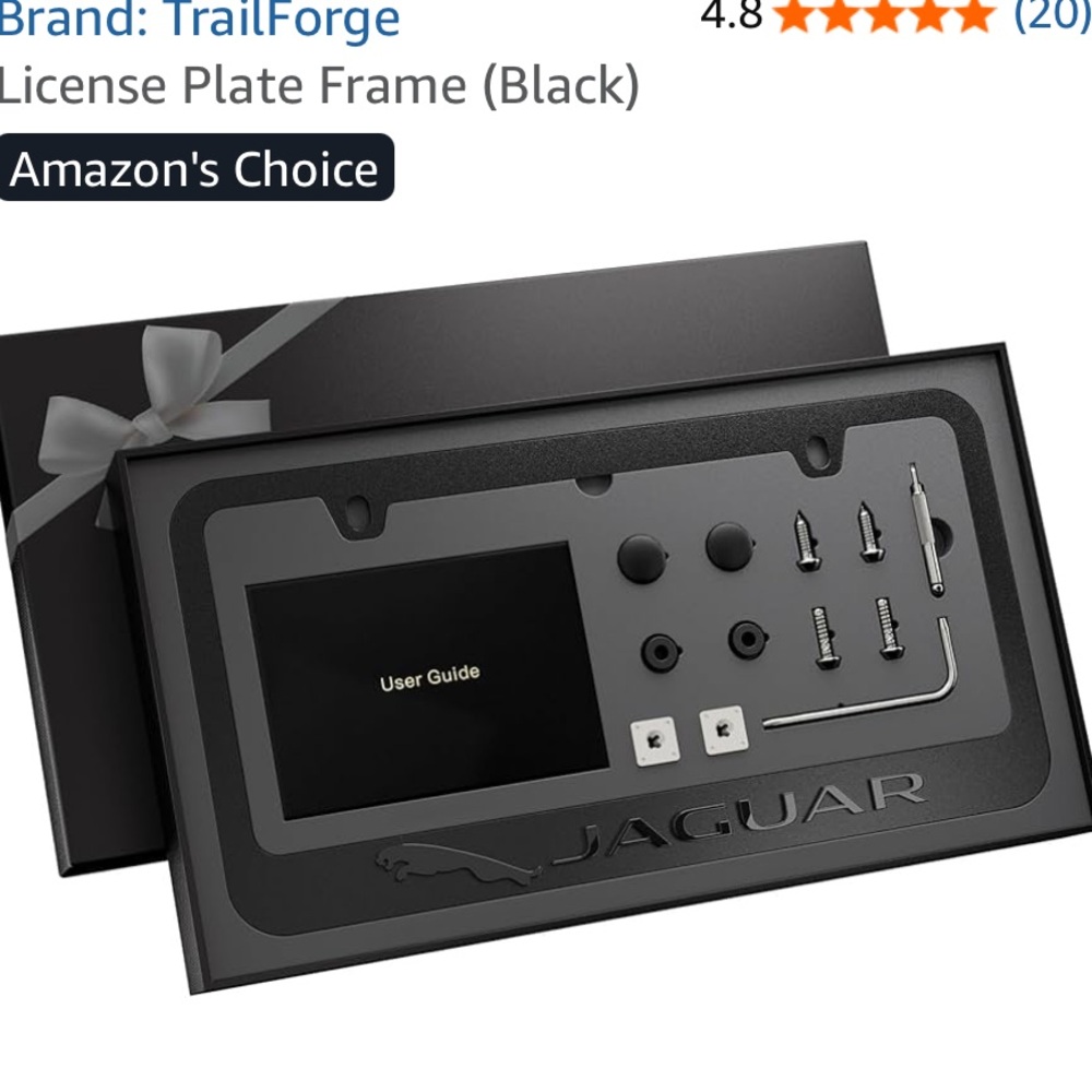 Jaguar Black license plate frame Dimensions 12"L x 6"W nwt